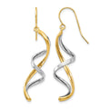 14k Two-tone Polished Fancy Dangle Earrings
