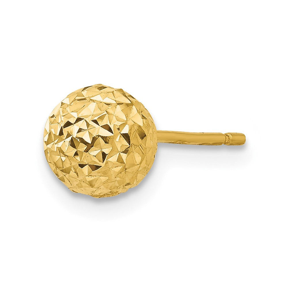 Single 14K Diamond Cut Ball Post Earring