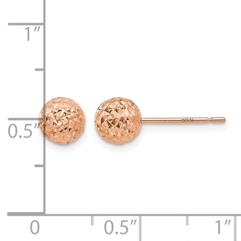 14K Rose Gold 6mm Ball Post Earrings