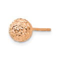 Single 14K Rose Gold 6mm Ball Post Earring