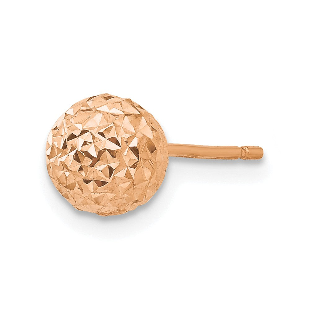 Single 14K Rose Gold 6mm Ball Post Earring