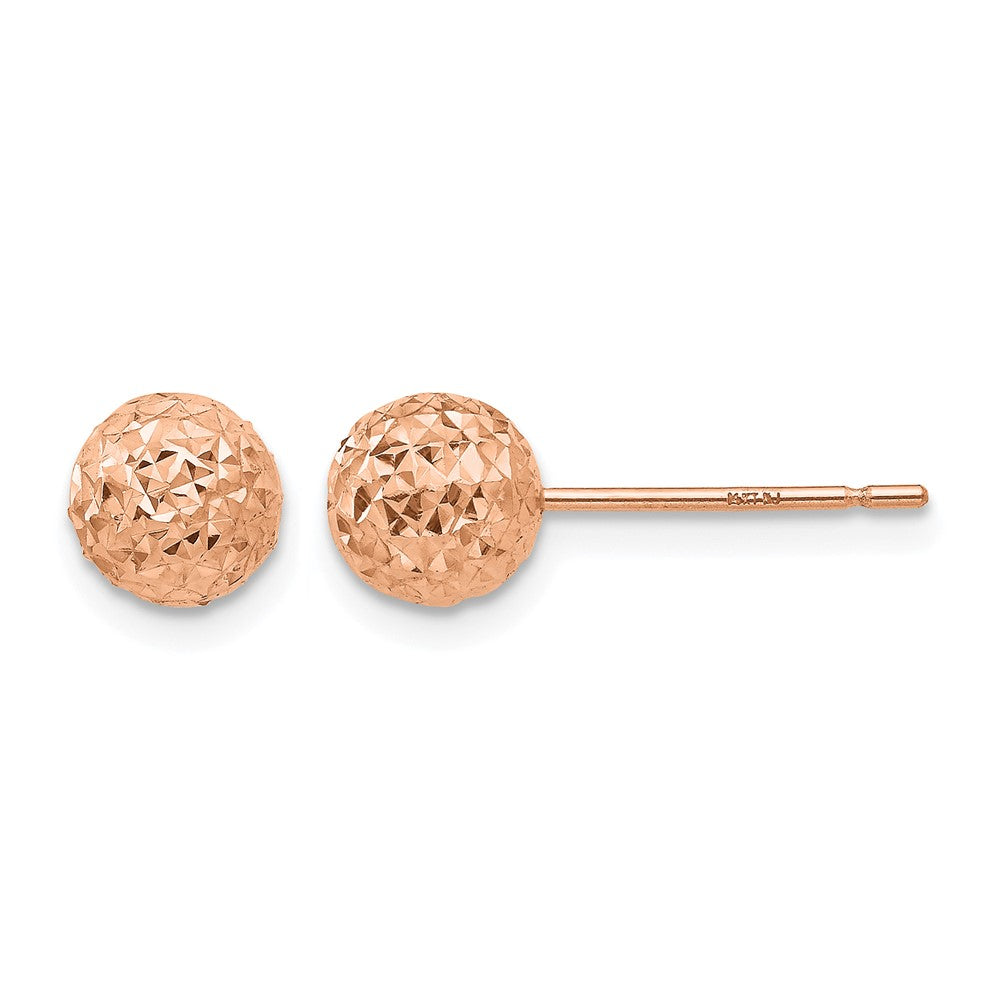 14K Rose Gold 6mm Ball Post Earrings