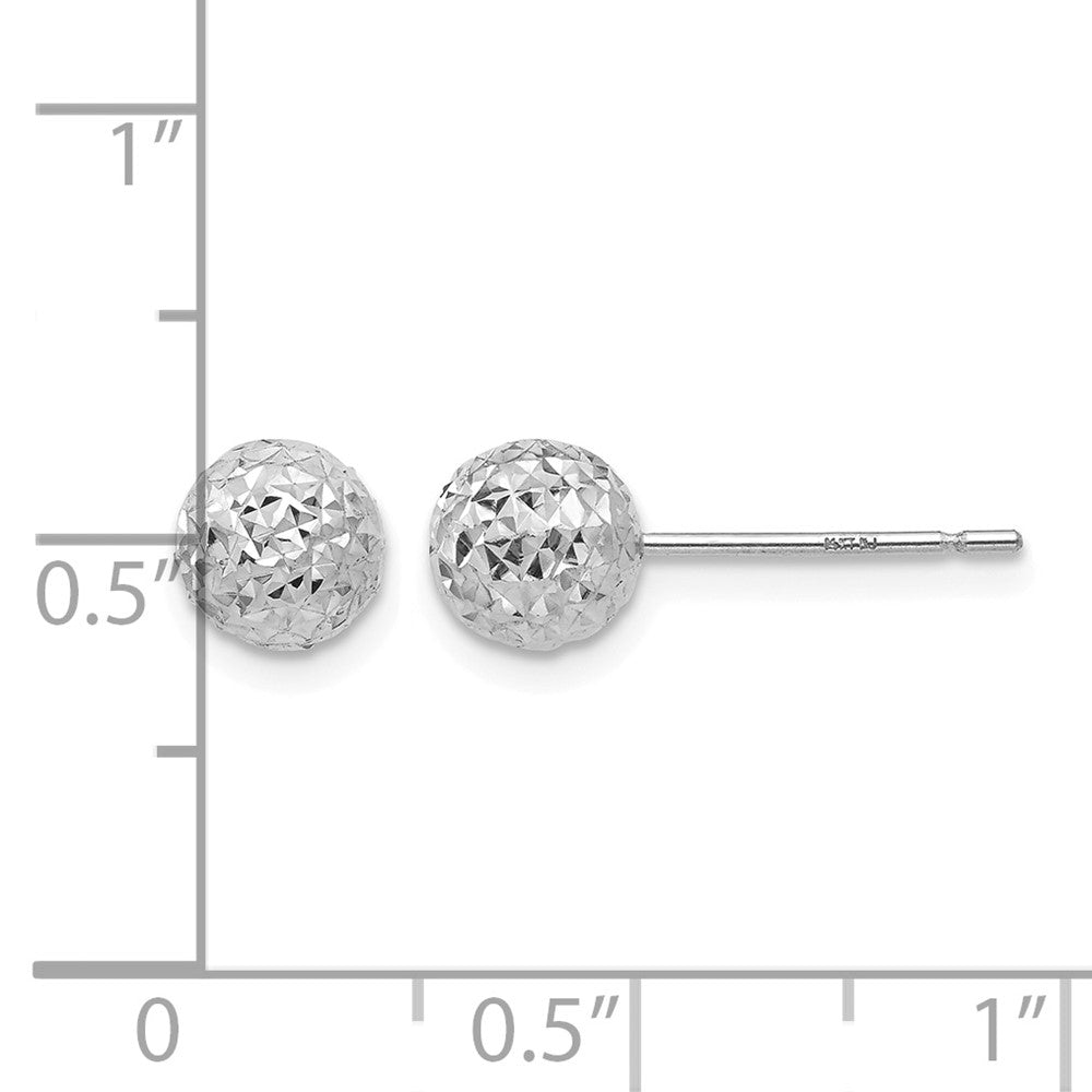 14K White Gold 6mm Ball Post Earrings
