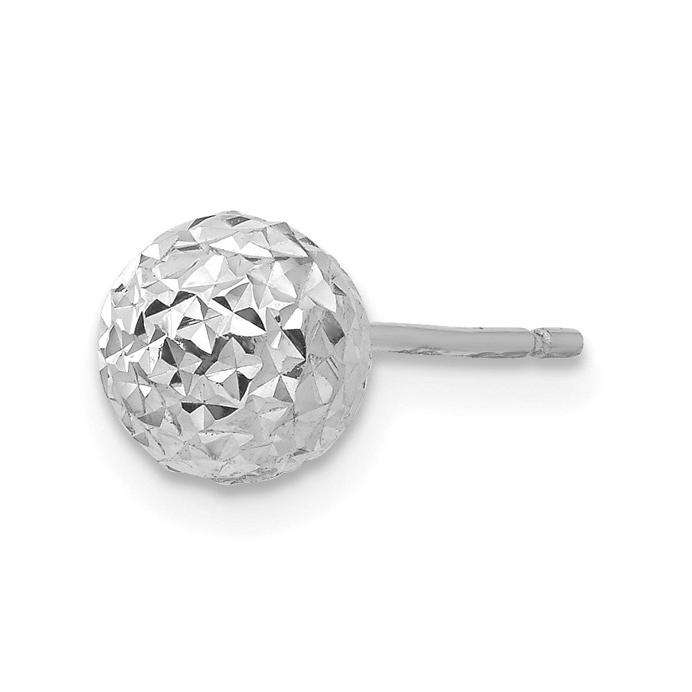 Single 14K White Gold 6mm Ball Post Earring