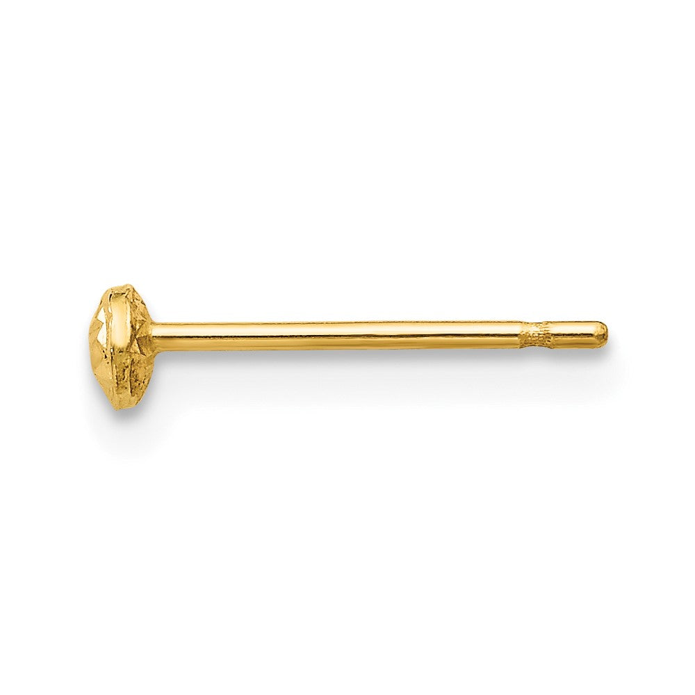 Single 14K 3mm Puff Circle Post Earring