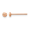 14K Rose Gold 3mm Puff Circle Stud Earrings