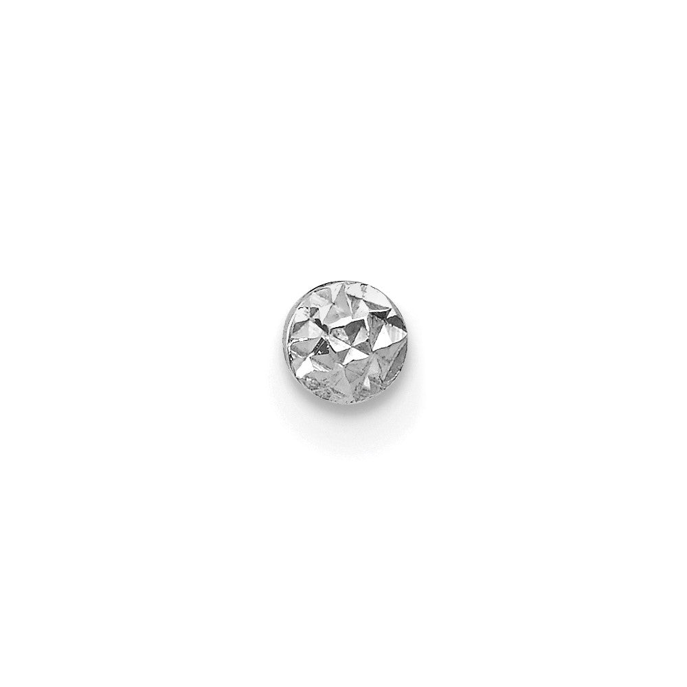 Single 14K White Gold 3mm Puff Circle Stud Earring