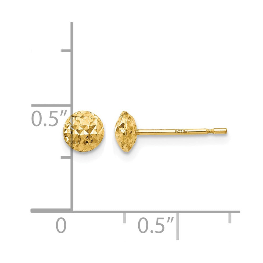 14K Gold 5mm Circle Puff Post Earrings