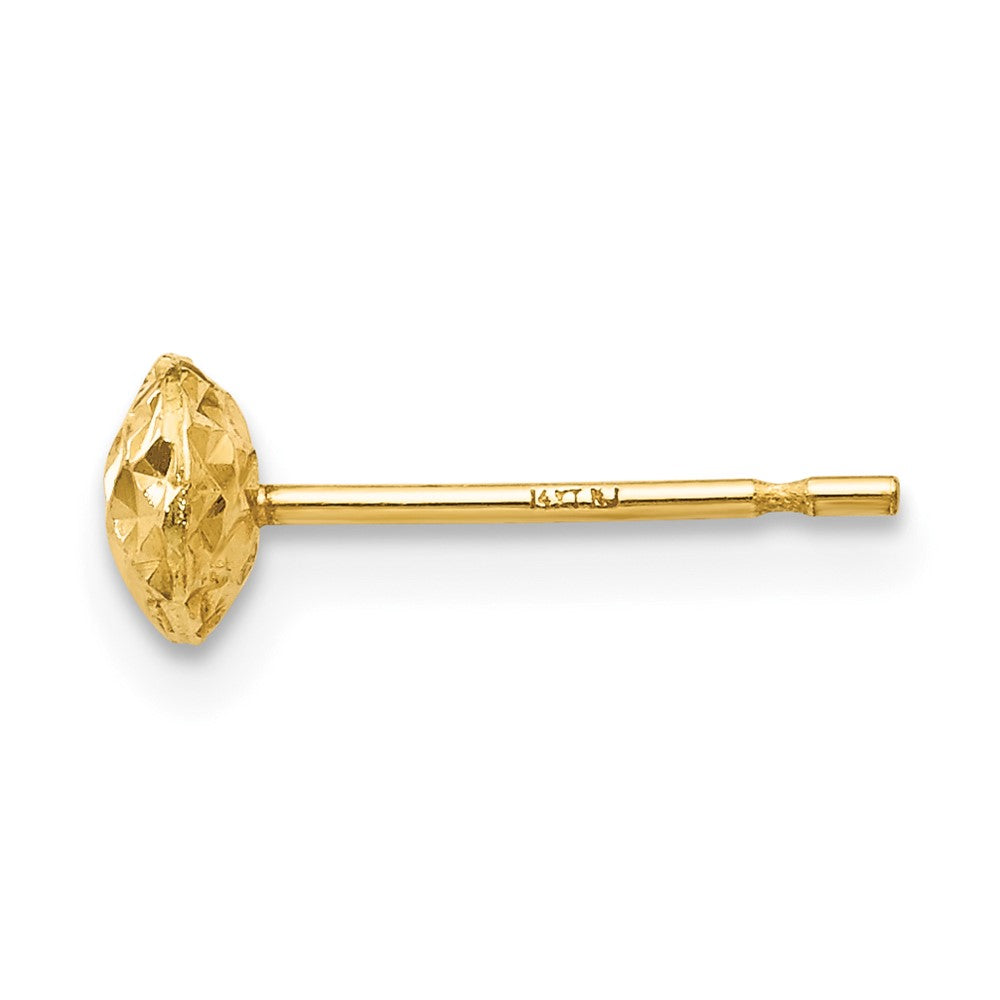 Single 14K Gold 5mm Circle Puff Post Earring