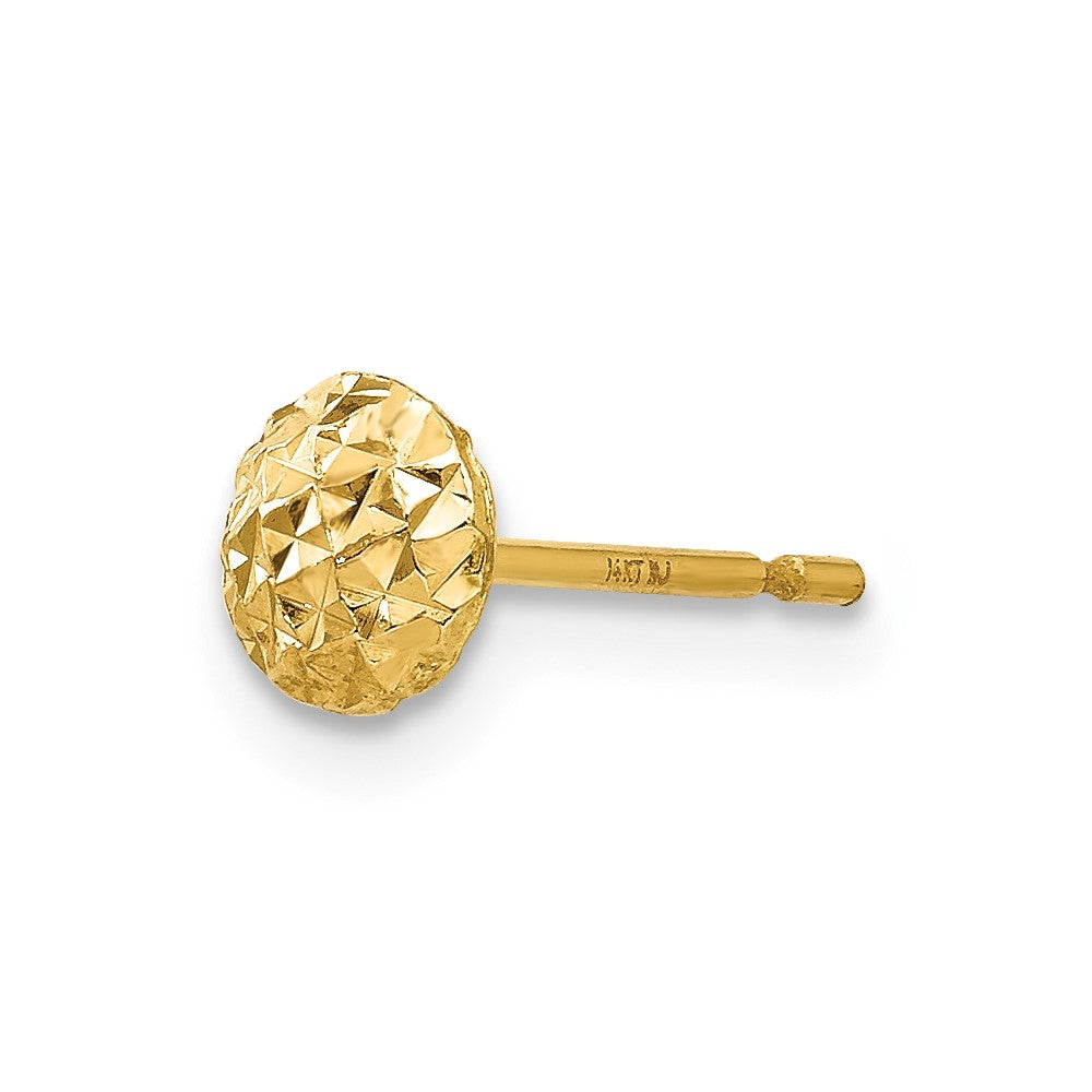 Single 14K Gold 5mm Circle Puff Post Earring