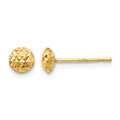 14K Gold 5mm Circle Puff Post Earrings