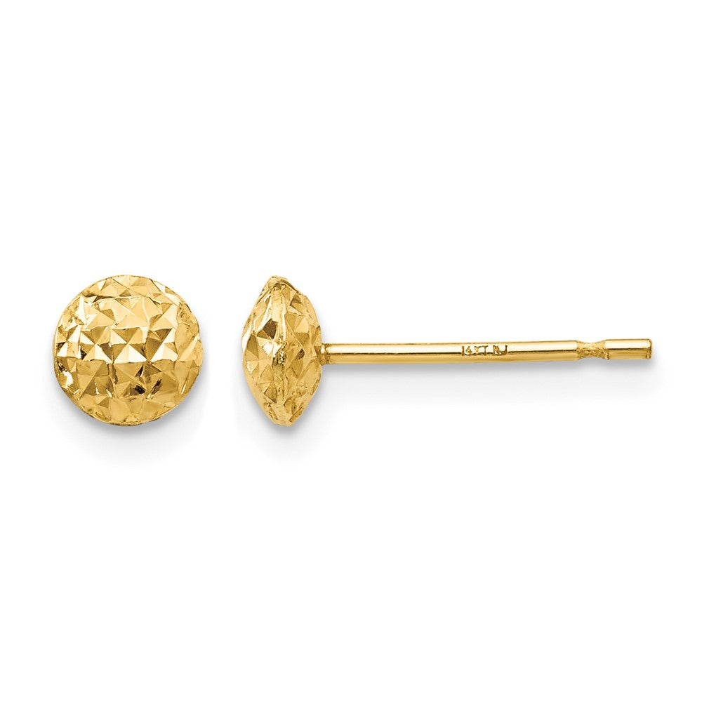 14K Gold 5mm Circle Puff Post Earrings