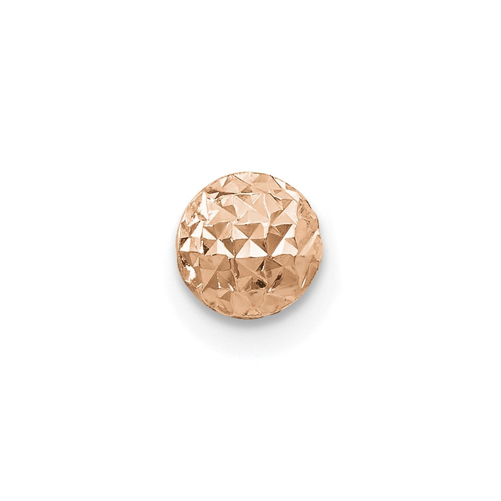 Single 14K Rose Gold 5 mm Puff Circle Stud Earring