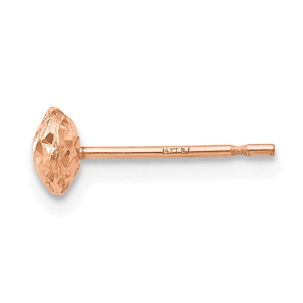 Single 14K Rose Gold 5 mm Puff Circle Stud Earring
