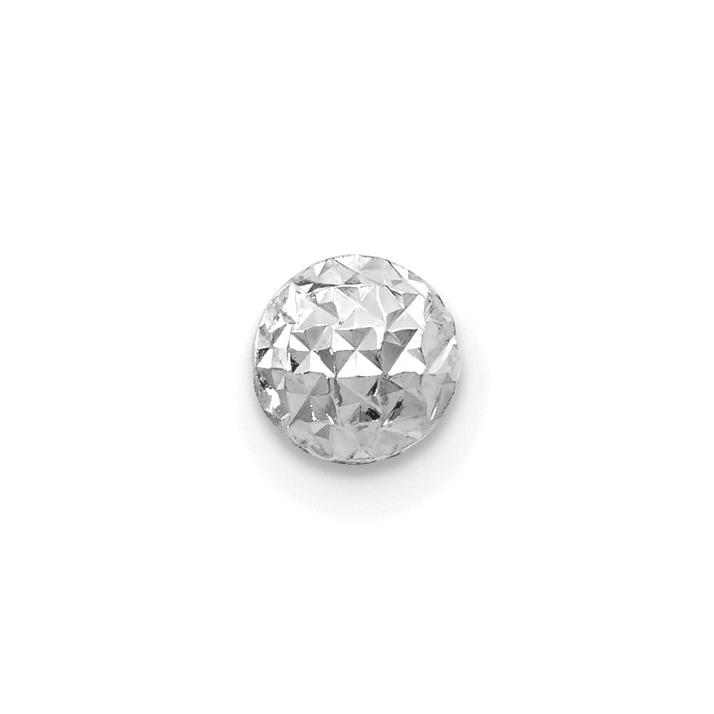 Single 14K White Gold 5 mm Puff Circle Stud Earring