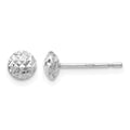 14K White Gold 5 mm Puff Circle Stud Earrings
