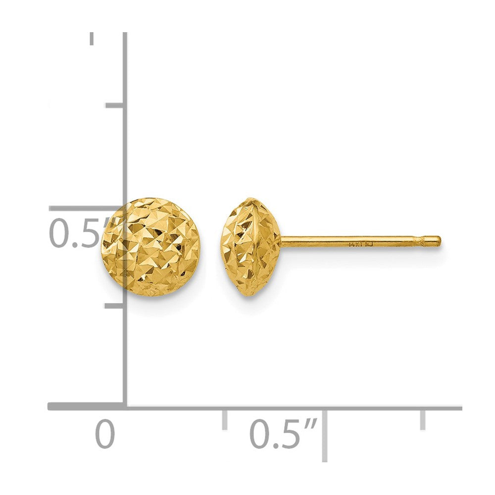 14K 6mm Puff Circle Post Earrings
