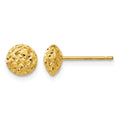 14K 6mm Puff Circle Post Earrings