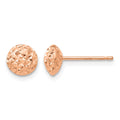 14K Rose Gold 6mm Circle Puff Post Earrings