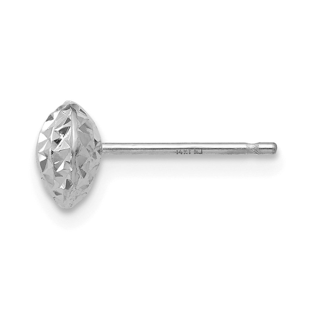 Single 14K White Gold 6mm Circle Puff Post Earring