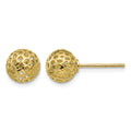 14k Diamond Cut Bead Post Earrings
