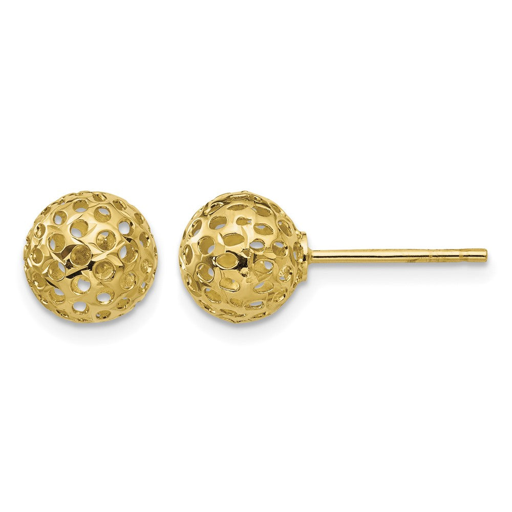 14k Diamond Cut Bead Post Earrings