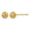 14K Open Diamond Cut Ball Post Earrings