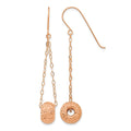 14K Rose Gold Chain w/Diamond-cut Puff Donut Bead Earrings