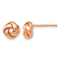 14k Rose Gold Polished Love Knot Post Earrings
