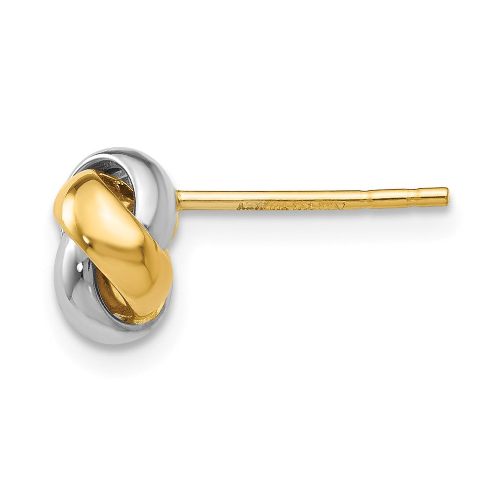 Single 14k Two-tone Knot Post Earring