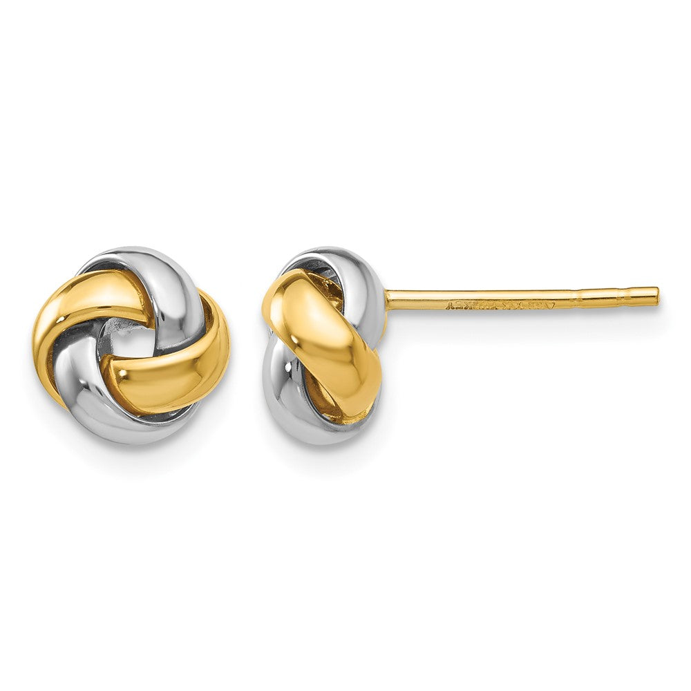 14k Two-tone Knot Post Earrings