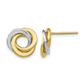 14k Two-tone Polished Intertwined Circles Post Earrings