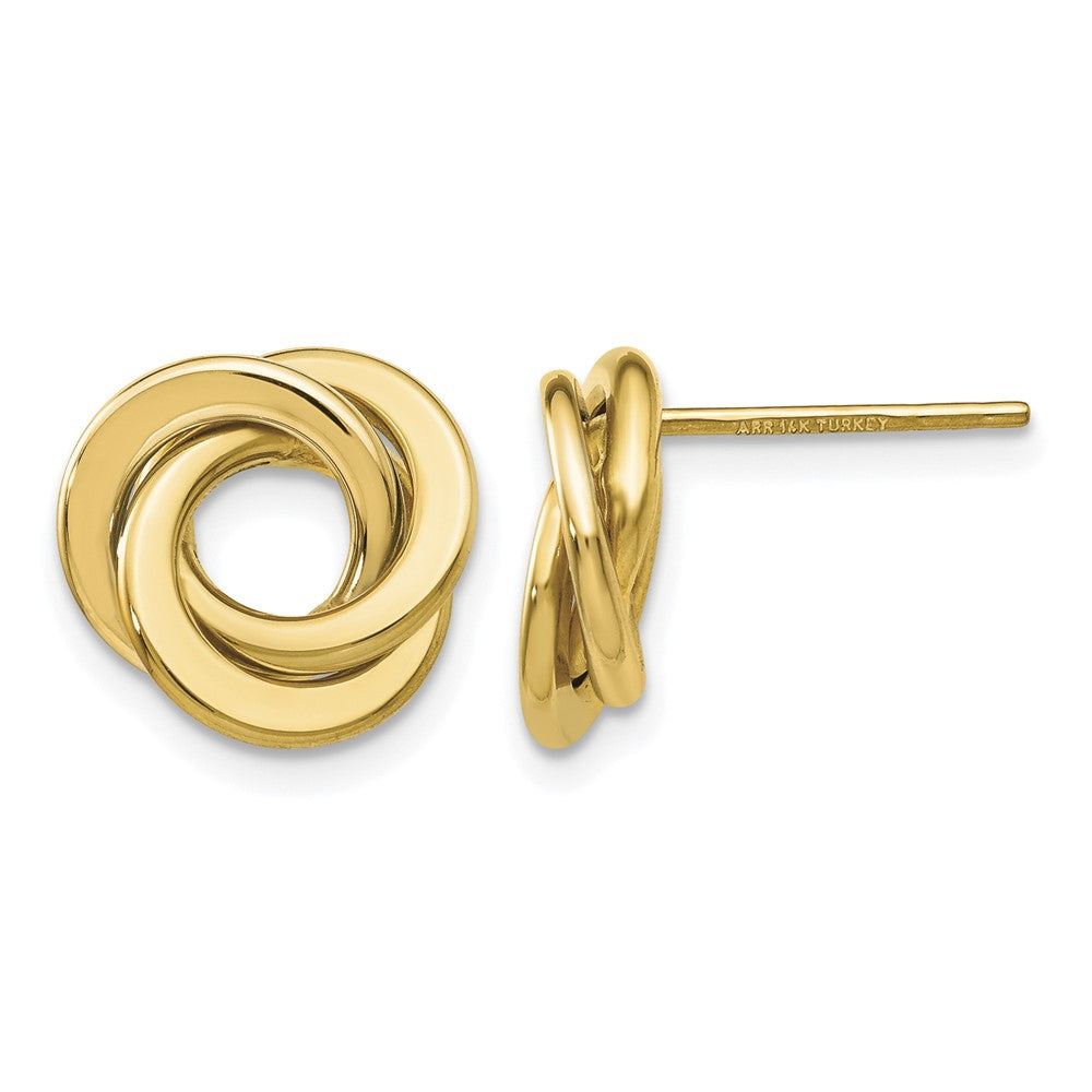 14K Polished Intertwined Circles Post Earrings