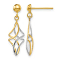 14k Two-tone Post Dangle Earrings