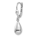 Single 14k White Gold Polished Dangle Leverback Earring