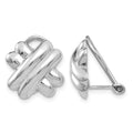 14k White Gold Polished Non-pierced X Omega Back Earrings
