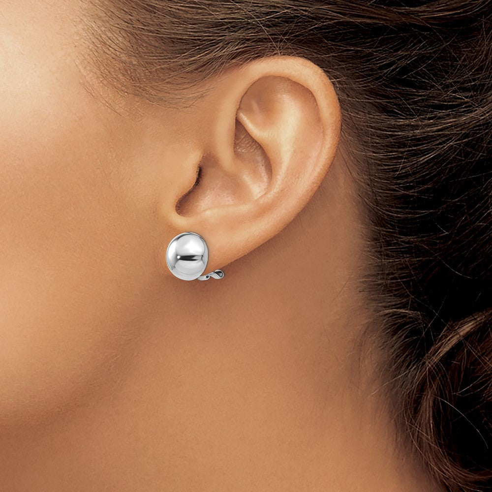14k White Gold Polished Non-pierced Back Earrings