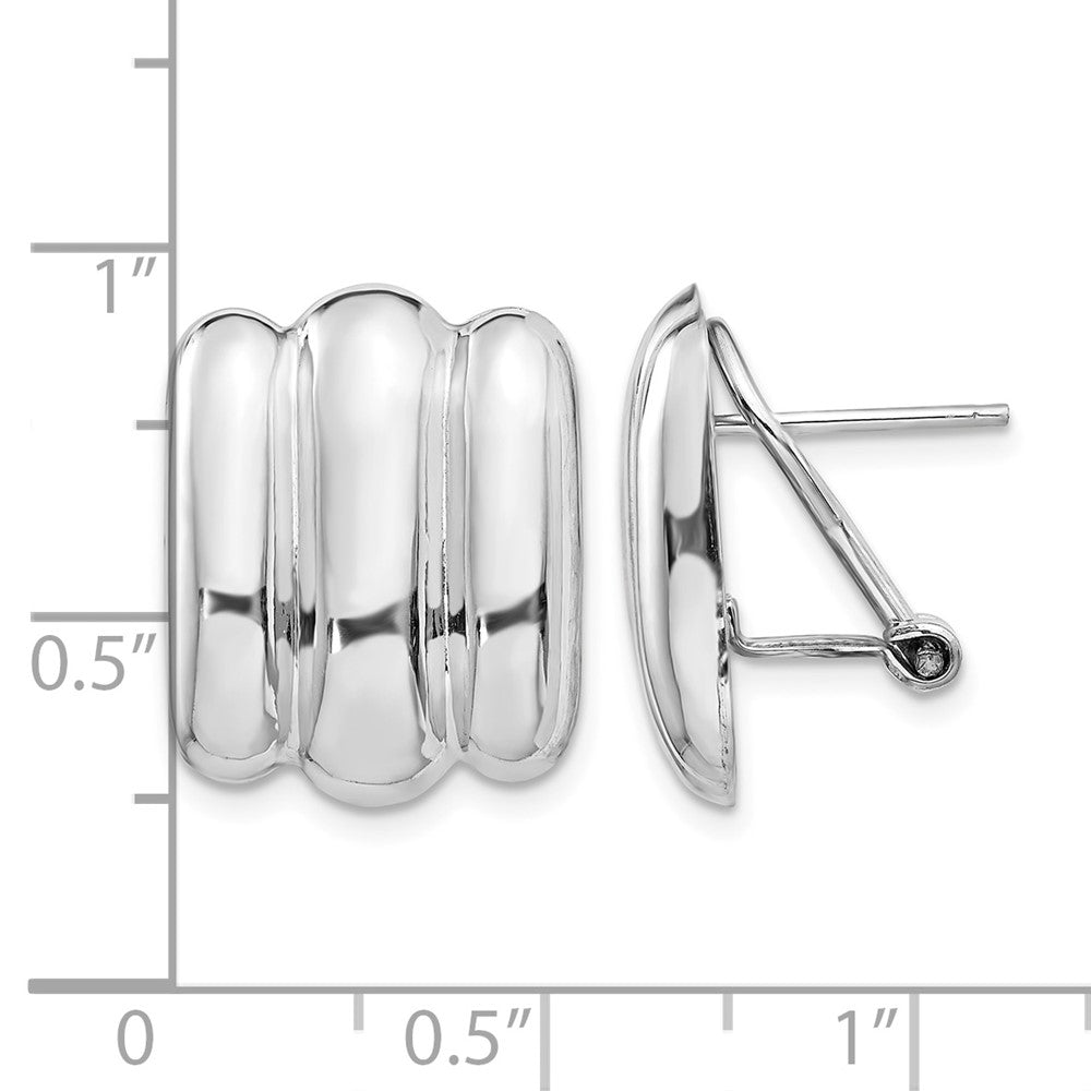 14k White Gold Polished Fancy Omega Back Post Earrings