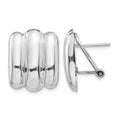 14k White Gold Polished Fancy Omega Back Post Earrings