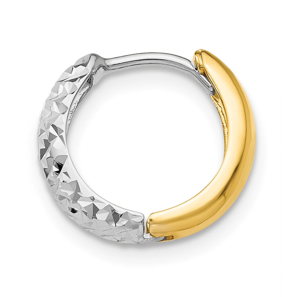Single 14k Two-tone Diamond-cut Hoop Earring