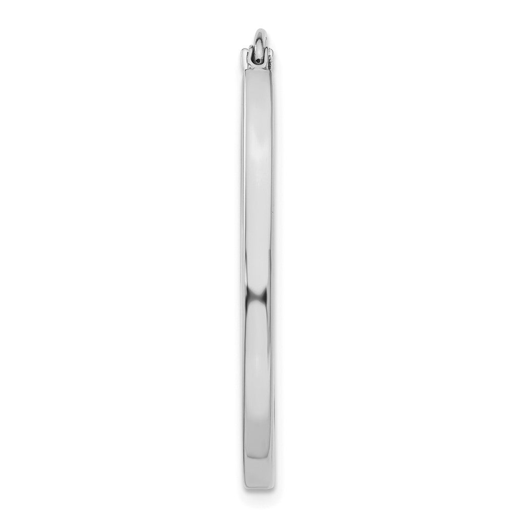 Single 14k White Gold Oval Hoop Earring