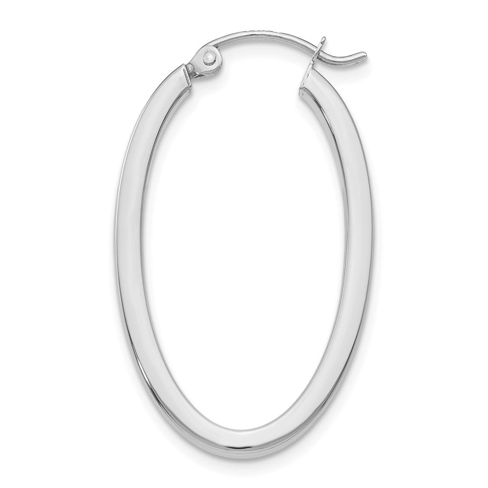 Single 14k White Gold Oval Hoop Earring