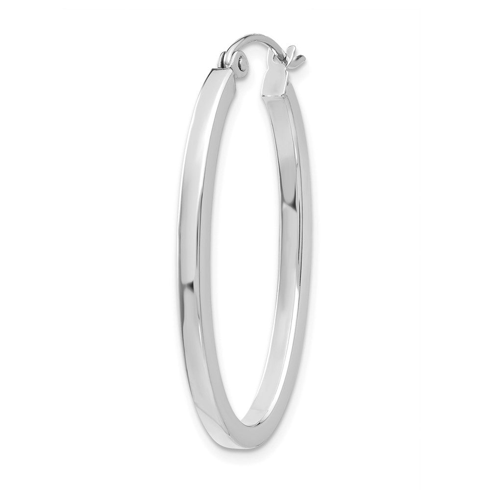 Single 14k White Gold Oval Hoop Earring