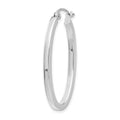 Single 14k White Gold Oval Hoop Earring