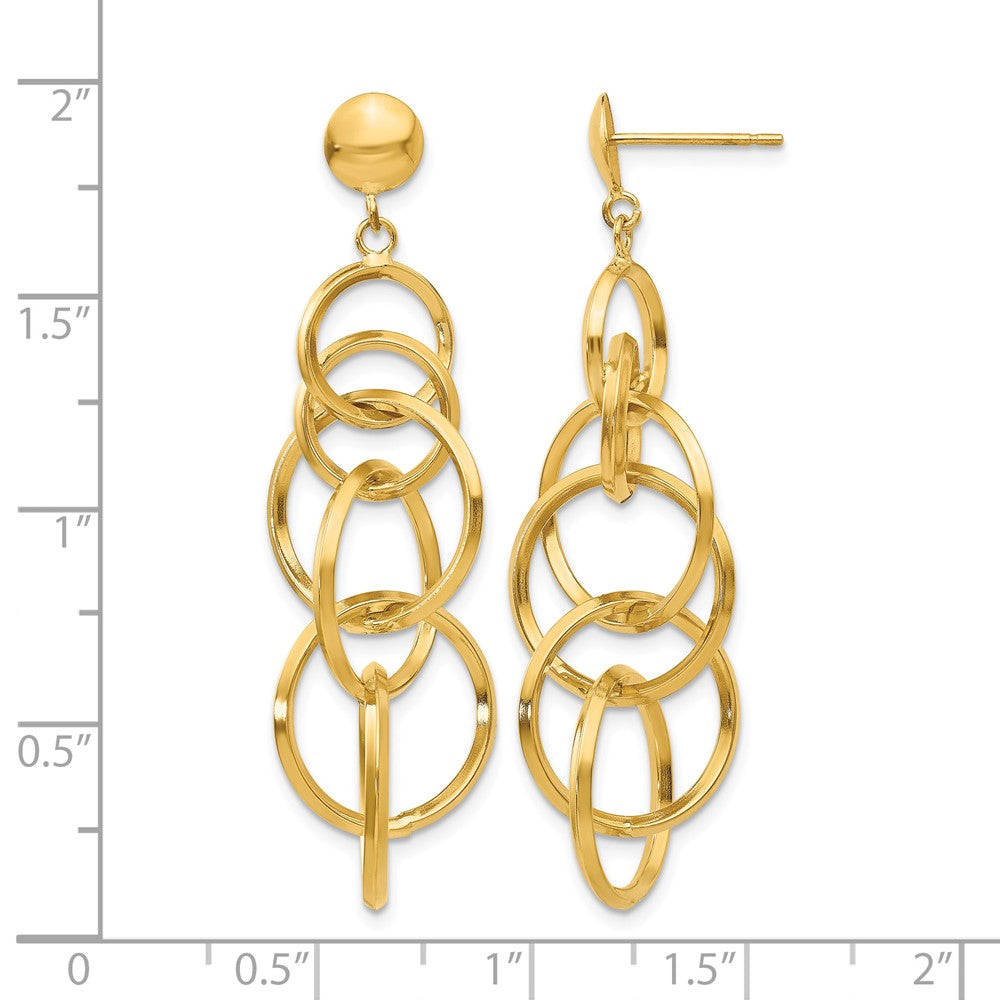 14k Circle Drop Post Earrings
