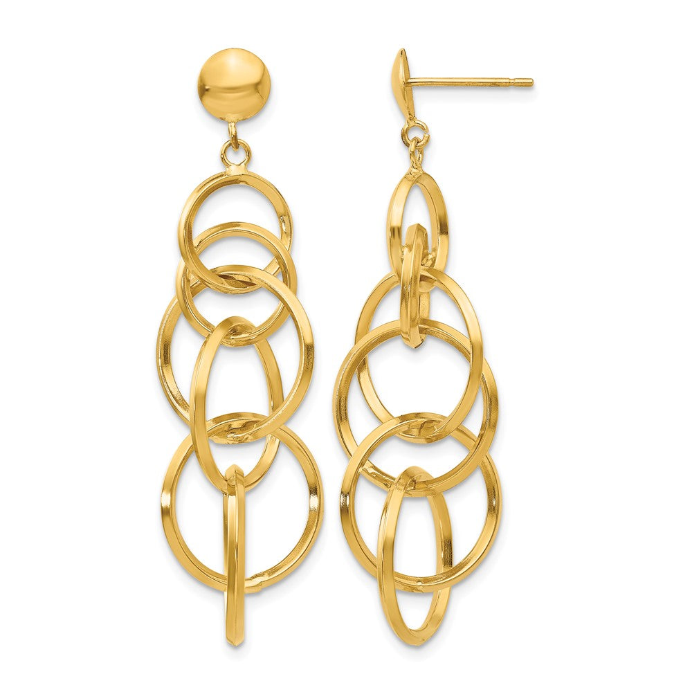 14k Circle Drop Post Earrings