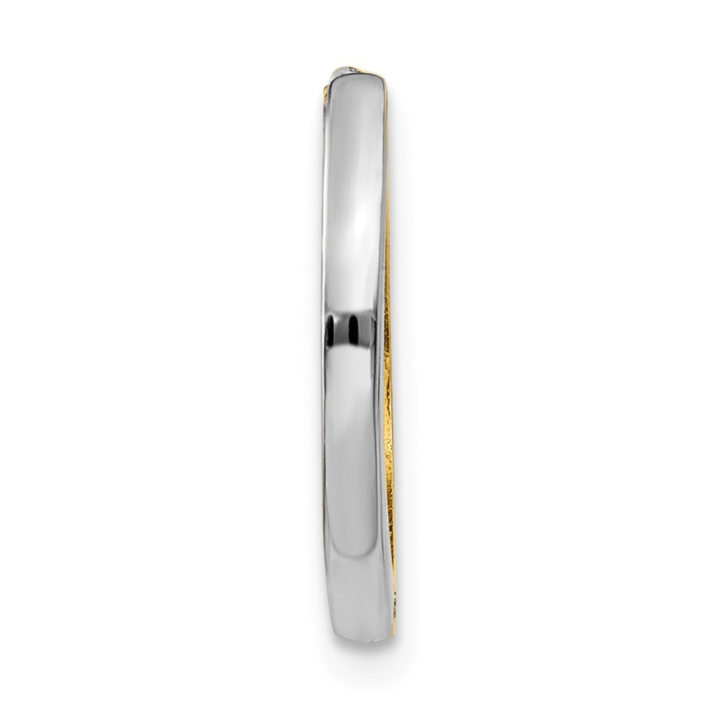 Single 14k Two-tone Round Hinged Hoop Earring