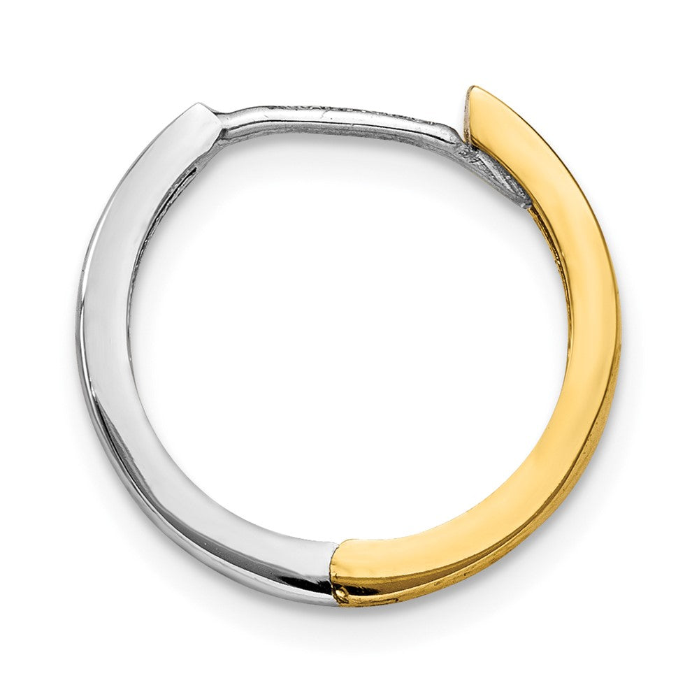 Single 14k Two-tone Round Hinged Hoop Earring
