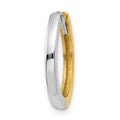 Single 14k Two-tone Round Hinged Hoop Earring