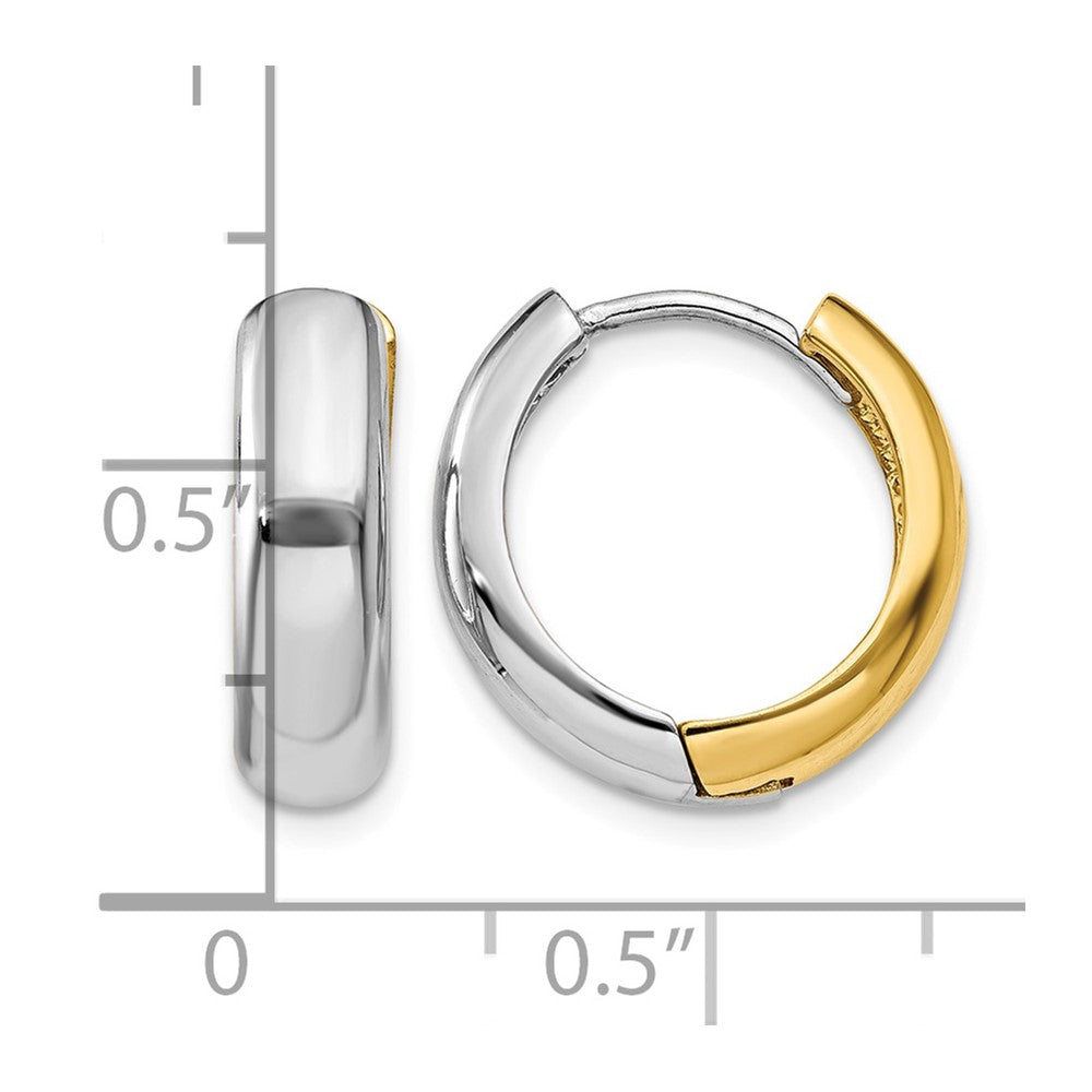 14K Two-tone Huggie Earrings